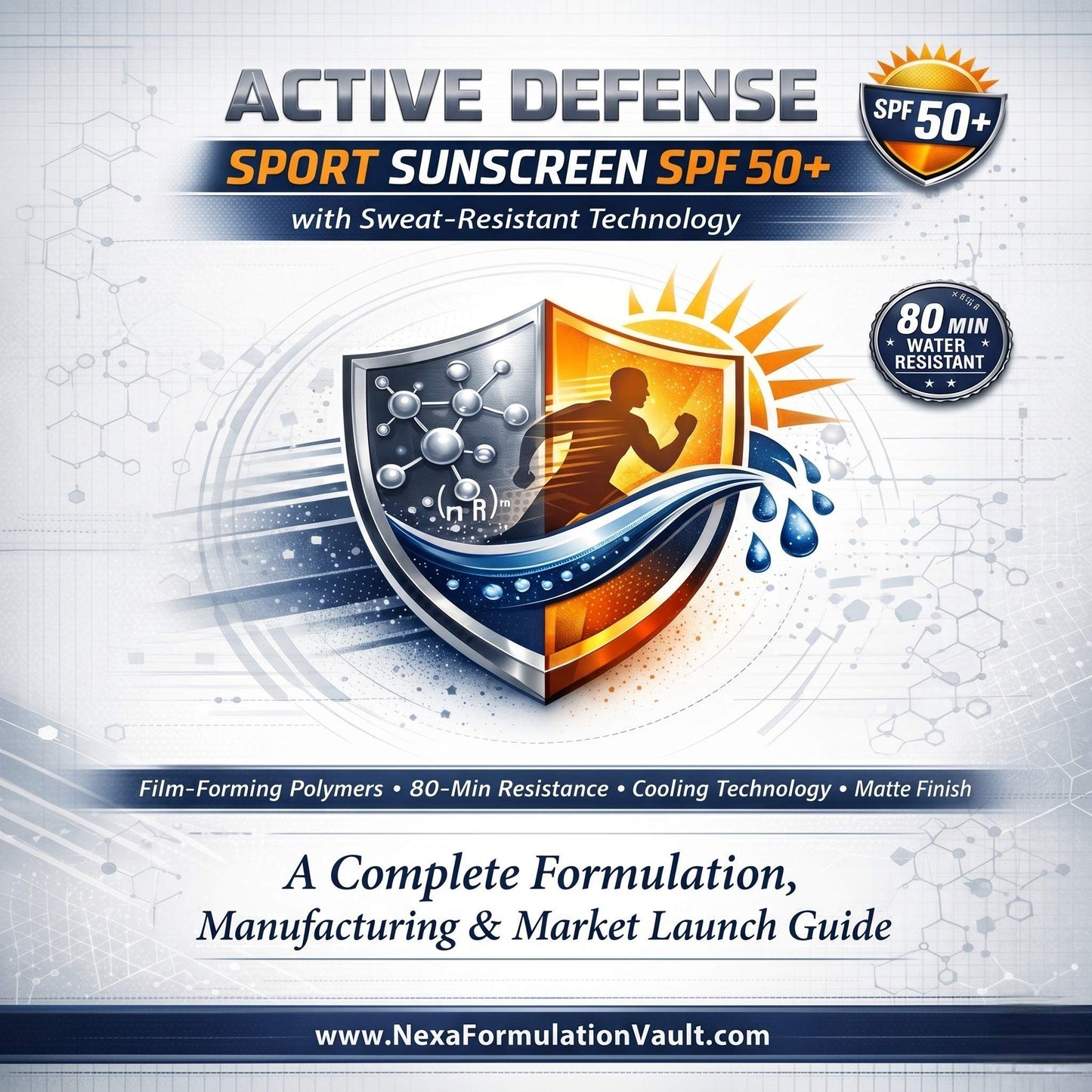 ACTIVE DEFENSE SPORT SUNSCREEN SPF 50+ WITH SWEAT-RESISTANT TECHNOLOGY