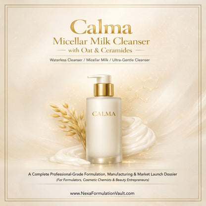 Calma Micellar Milk Cleanser — PDF Formulation & Market Launch Guide (Digital Download)