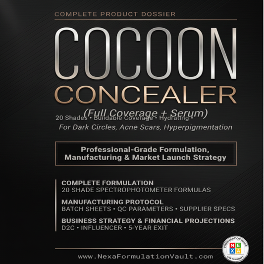 Cocoon Concealer Full Coverage Serum Formulation Guide by Nexa Formulation Vault